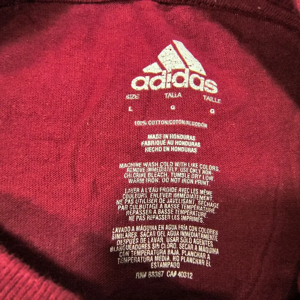 Adidas Athletics Graphic Crew Neck Long Sleeve T Shirt Mens Size Large L Red